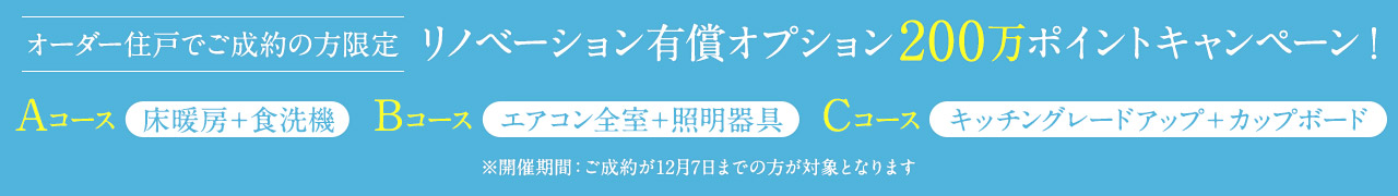 リノベーション有償オプション200万ポイントキャンペーン！